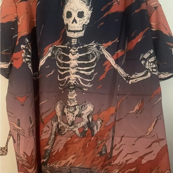 Men’s Skeleton Shirt, Button Down, 4x - Picture 2 of 2